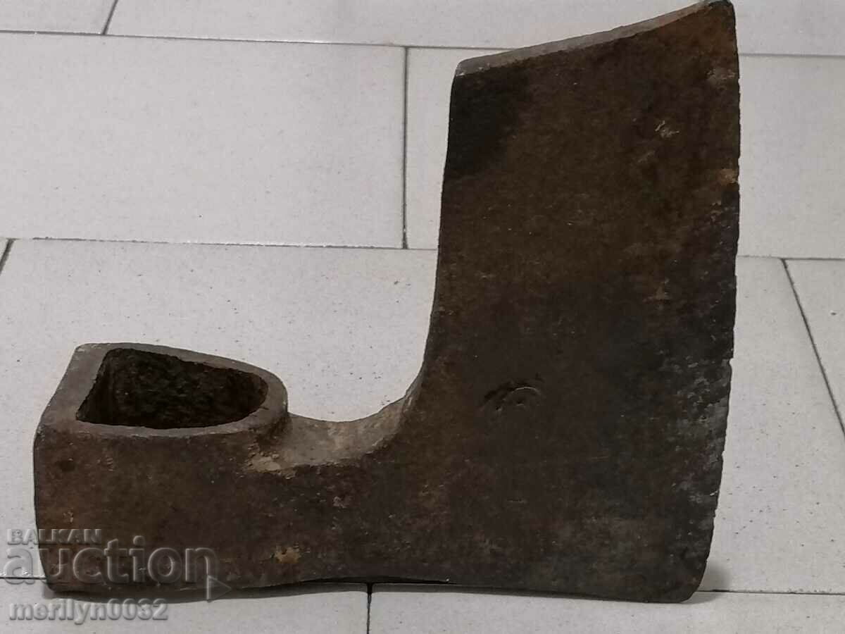 Auction Old ax, axe, saber blade wrought iron Auction Old ax, axe, saber blade wrought iron