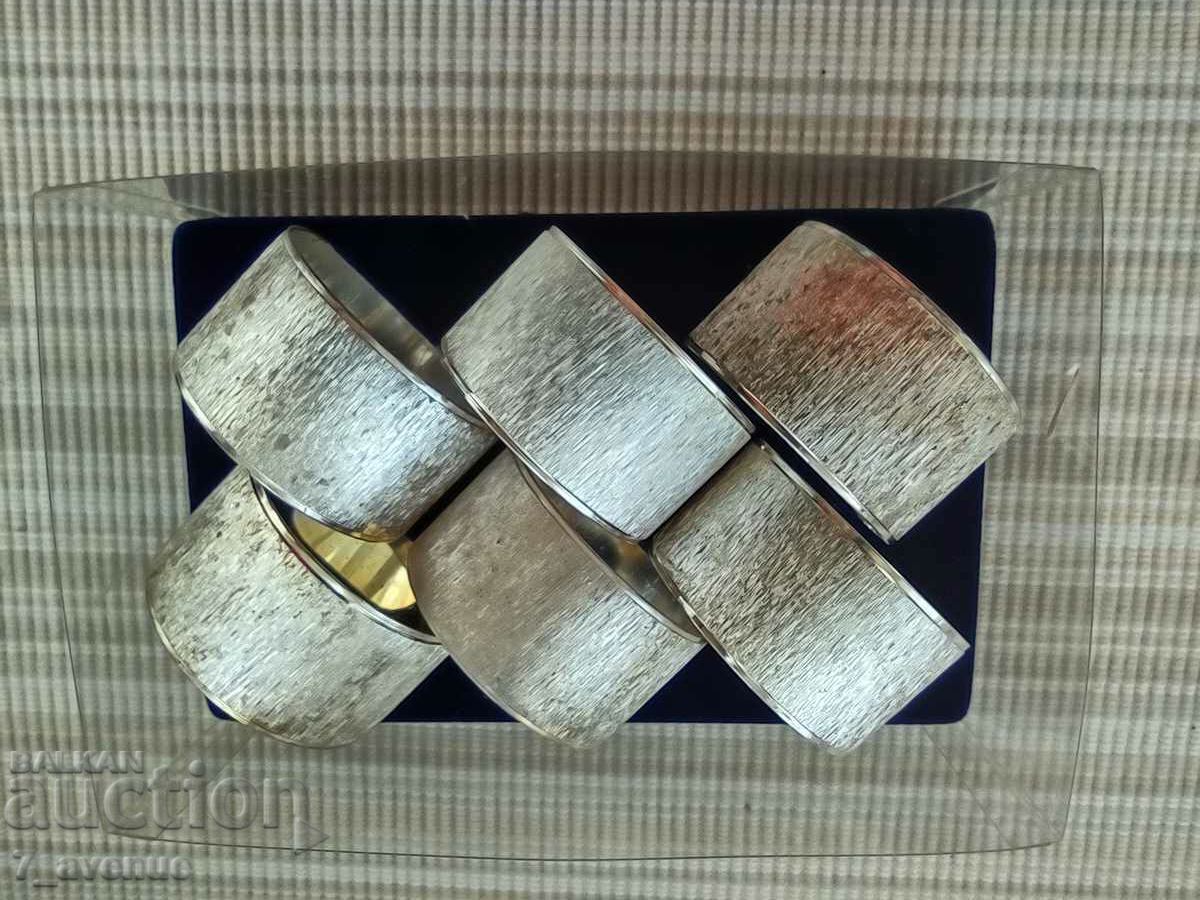 Set - silver plated napkin rings, Germany Set - silver plated napkin rings, Germany
