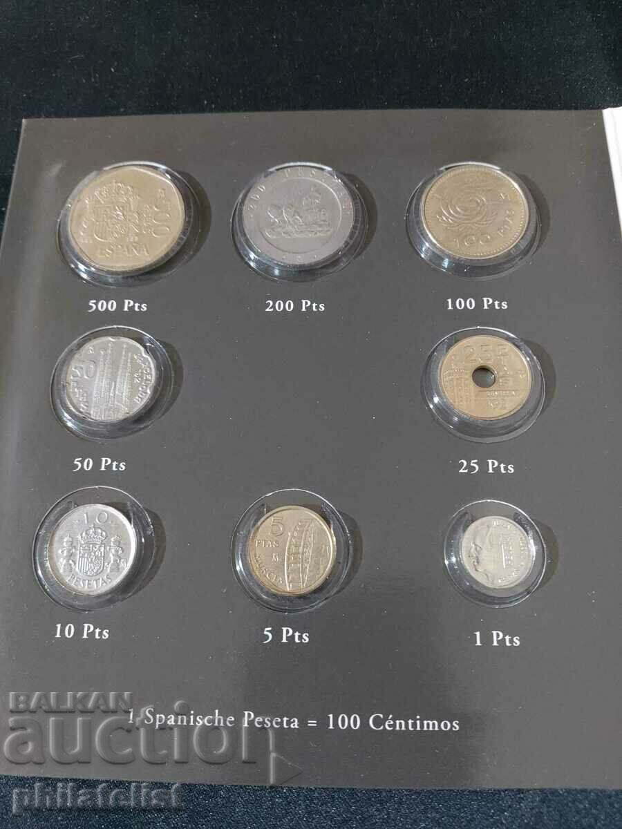 Auction  Complete set - Spain in pesetas 1992-1999 and Euro series