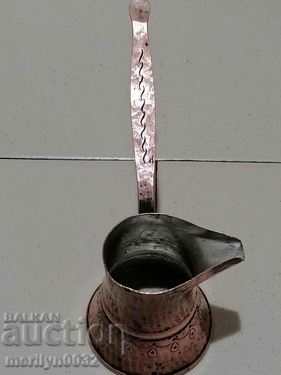 Аукцион Старо медно калайдисано джезве, кафеник, бакър, меден съд