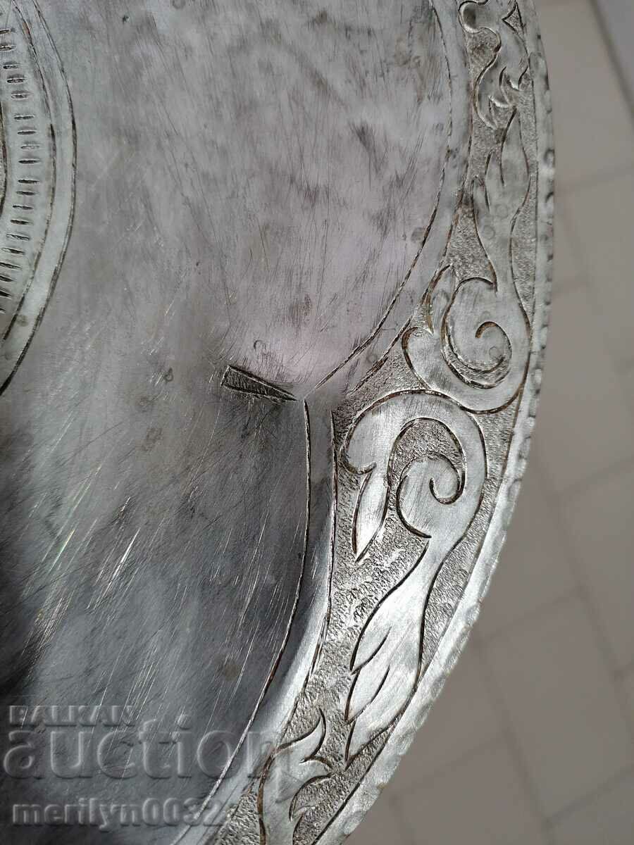 Tin-plated ritual bowl for nafora 19th century copper vessel UNIQUE - 7