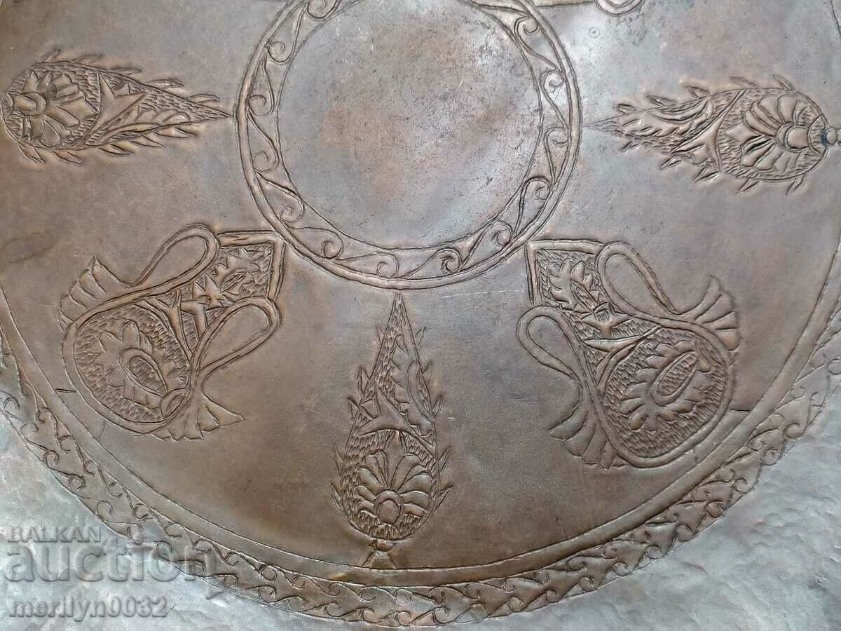 Copper tray sahan engravings 19th in copper panica tray dish with price 199.00 BGN | € 101.75