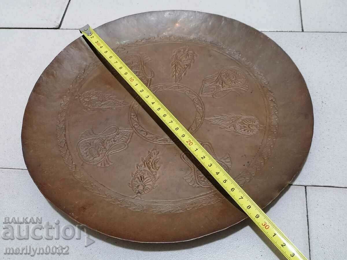 Delivery of Copper tray sahan engravings 19th in copper panica tray dish