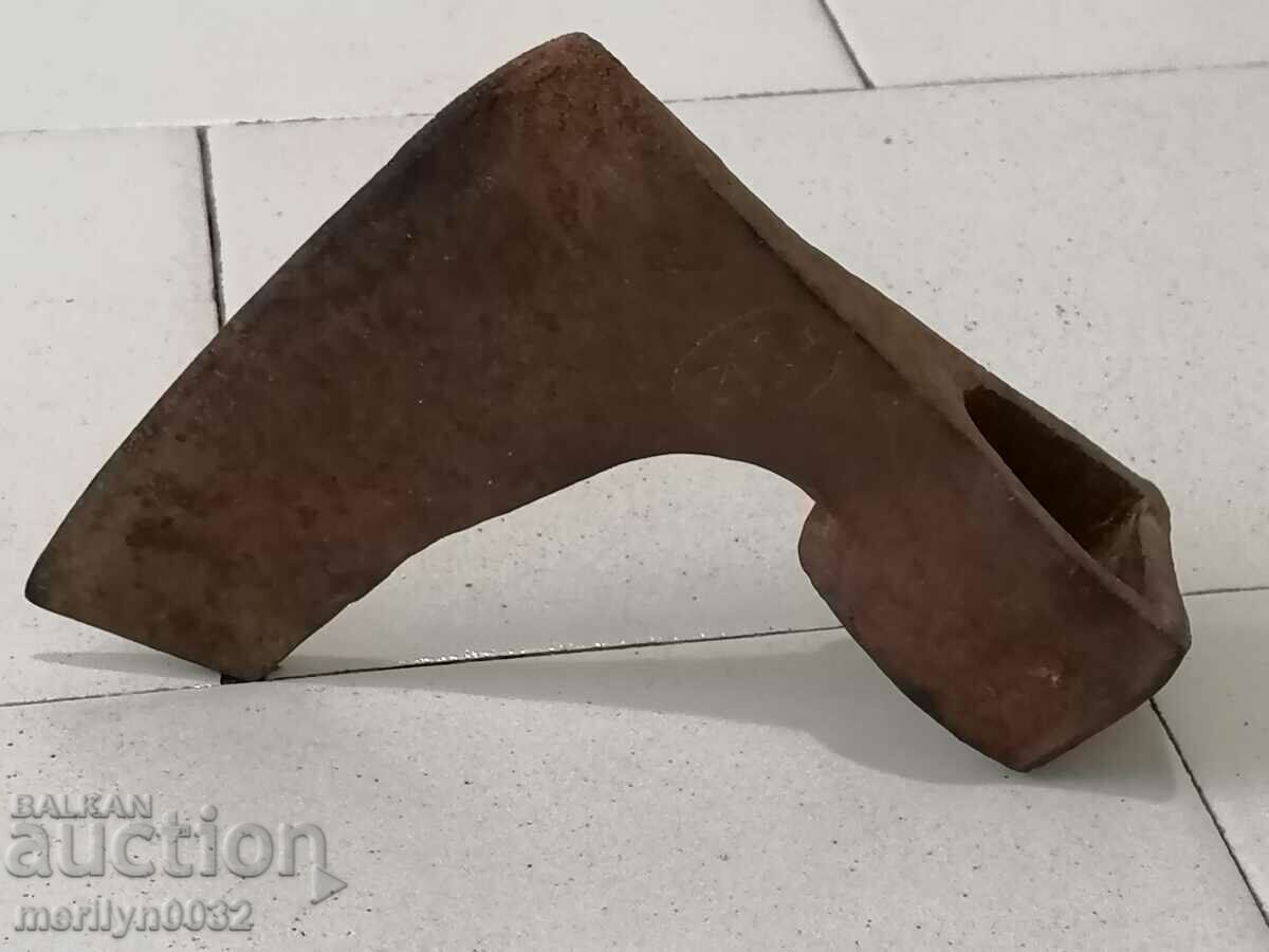 Auction Old ax, axe, saber blade wrought iron Auction Old ax, axe, saber blade wrought iron