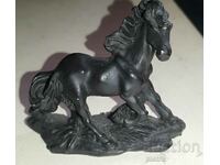 Figurină retro neagră - Calul succesului, Feng Shui, realizat..
