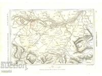 1877 - RĂZBOIUL DIN ORIENT - HARTA BULGARIEI CENTRALE +