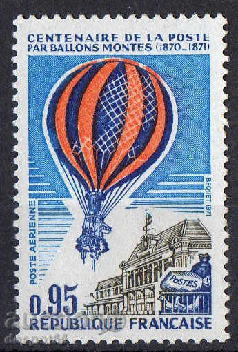 1971. Franţa. 100 de ani.Poștă aeriană cu balon