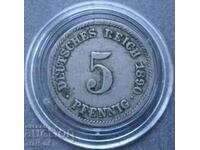 Germany 5 pfennig 1890