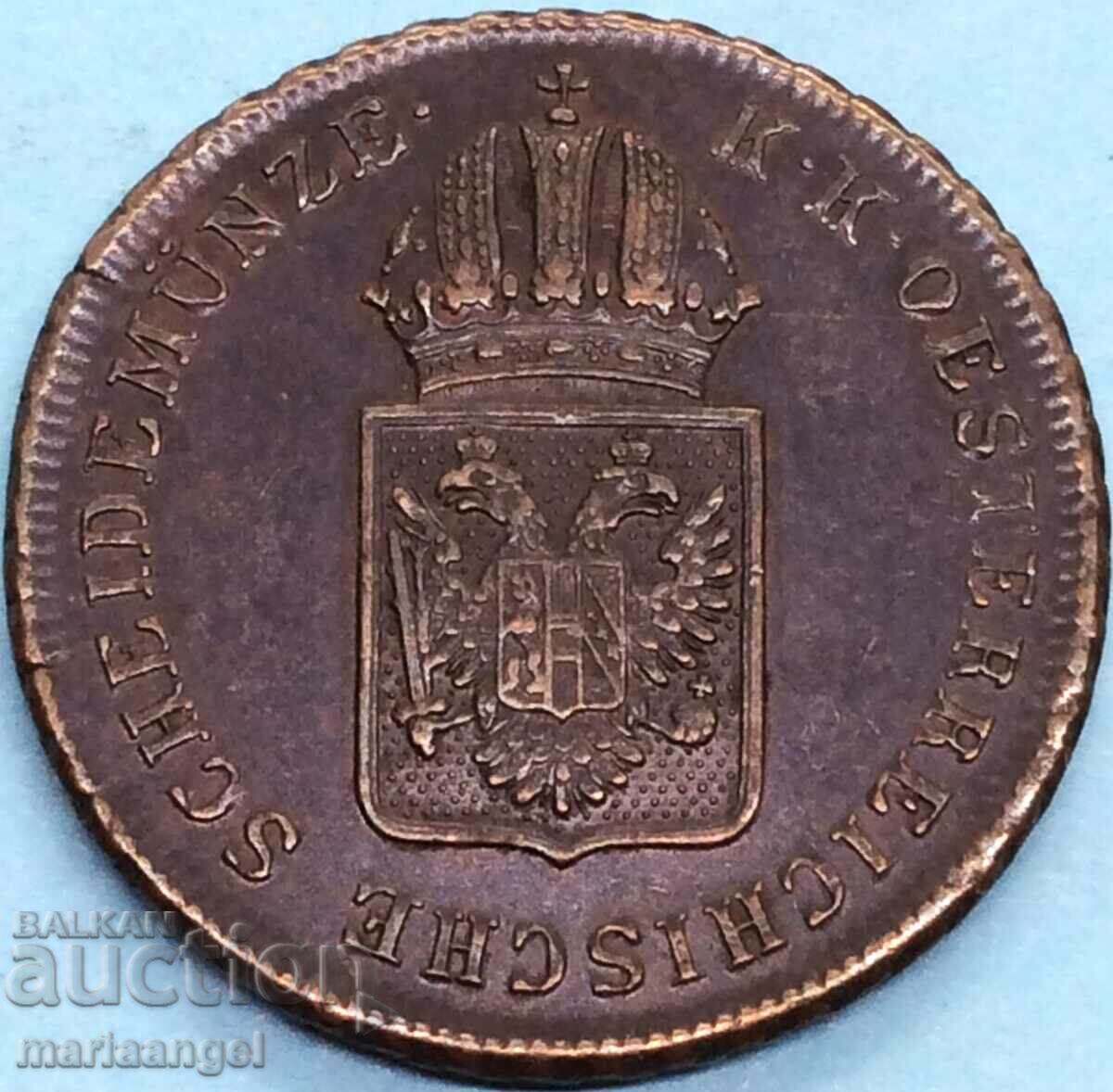 Австрия 1 кройцер 1816  27 мм бронз
