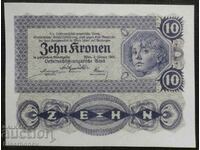 10 kroner Austria, 10 kronen Austria, 1922 UNC
