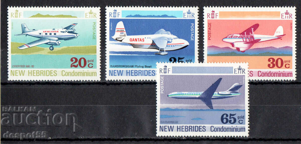 1972. New Hebrides. Airplanes - English version.