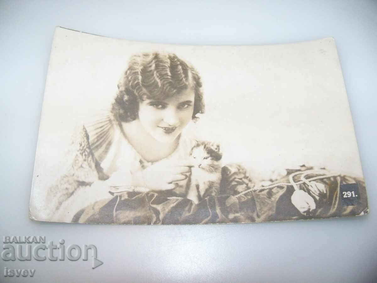Girl with kittens, old romantic postcard with price 7.00 BGN | € 3.58 Girl with kittens, old romantic postcard with price 7.00 BGN | € 3.58