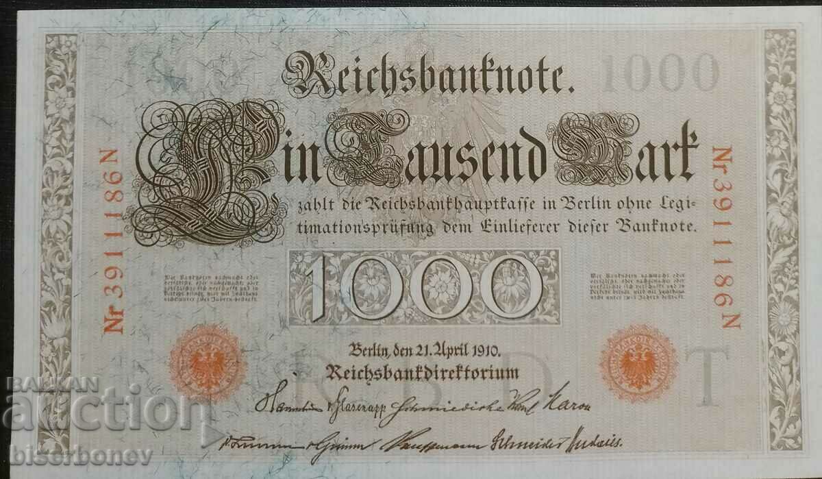 1000 mark Germany, 1000 marks Germany, 1910. UNC