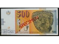 Specimen 500 denars Macedonia, 1996 !!!, UNC