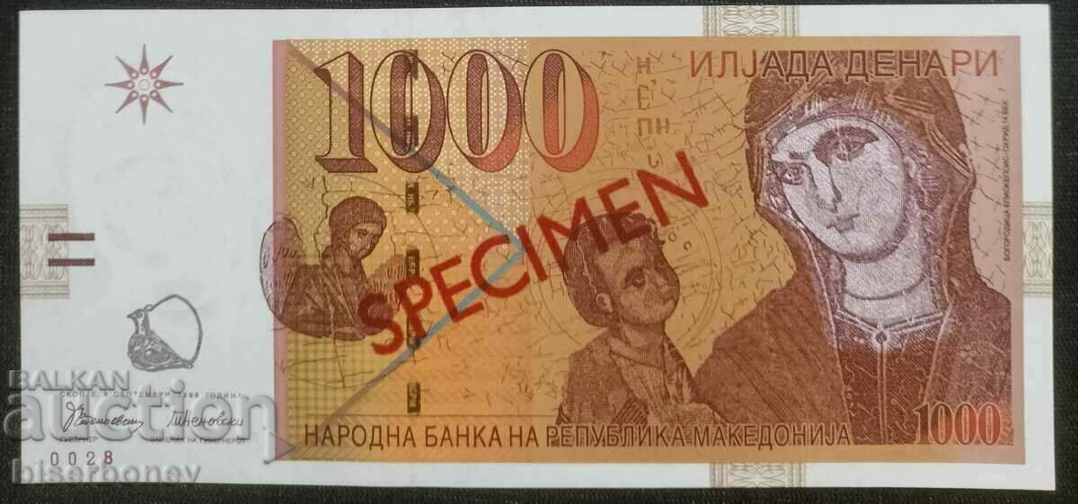 Specimen 1000 denars Macedonia, 1996 UNC