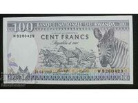 100 francs Rwanda, 100 francs Rwanda, 1989 UNC