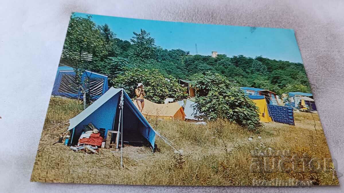 Пощенска картичка Къмпинг Черноморец 1980