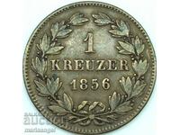1 Kreuzer 1856 Baden Germany Prince Regent Friedrich