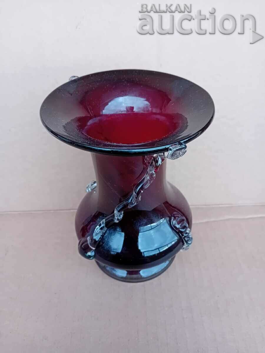 Delivery of vase purple dark red crystal 70s