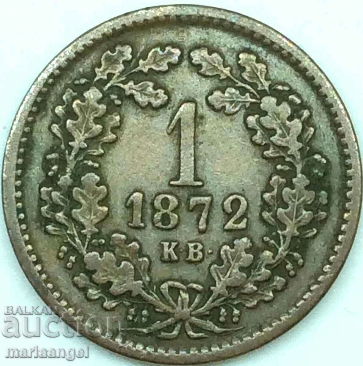Hungary 1 Kreuzer 1872 KV Austria Angels