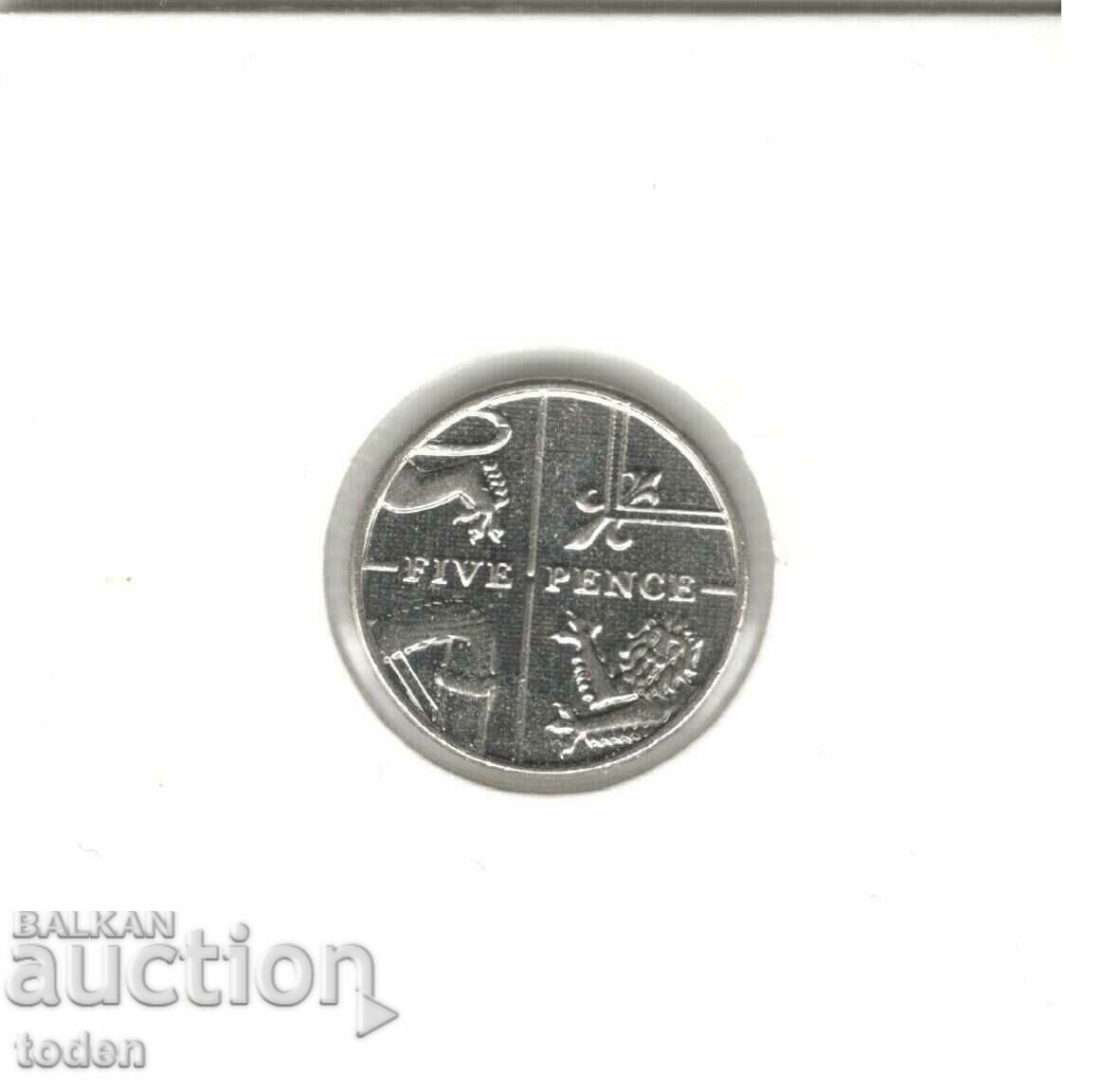 Auction United Kingdom-5 Pence-2014-KM# 1109d-Elizabeth II 4th p. Auction United Kingdom-5 Pence-2014-KM# 1109d-Elizabeth II 4th p.