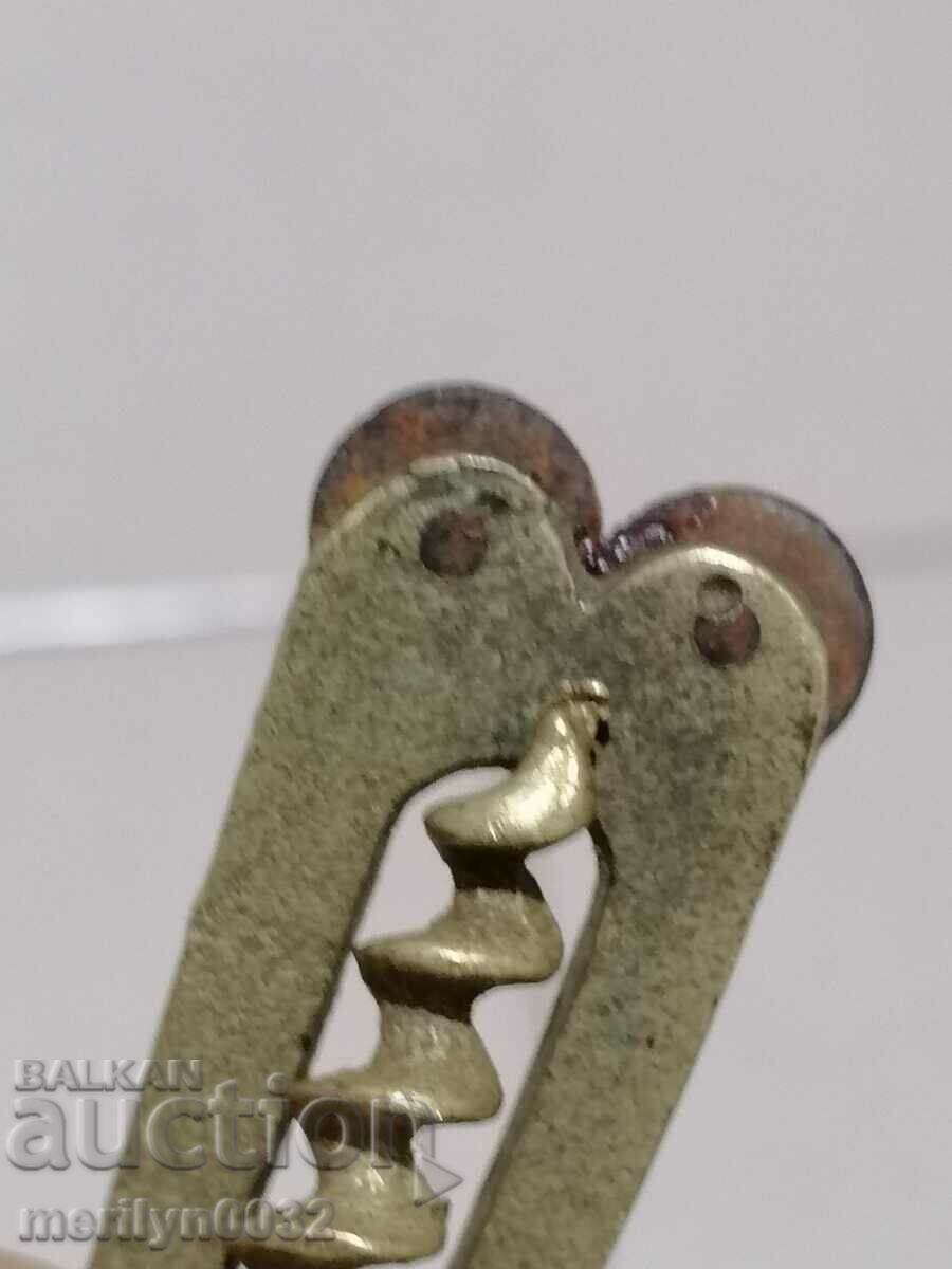 Auction Old bottle opener Kingdom of Bulgaria corkscrew sharpener diamond Auction Old bottle opener Kingdom of Bulgaria corkscrew sharpener diamond