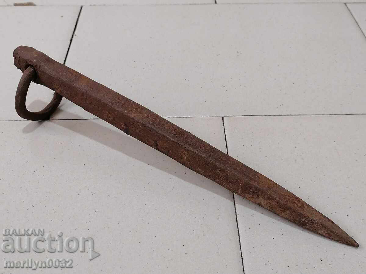 An old donkey's tack, a huge nail, wrought iron - 6 An old donkey's tack, a huge nail, wrought iron - 6