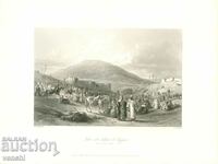 1859 - GRAVURA - TÂRG ARAB - ORIGINAL