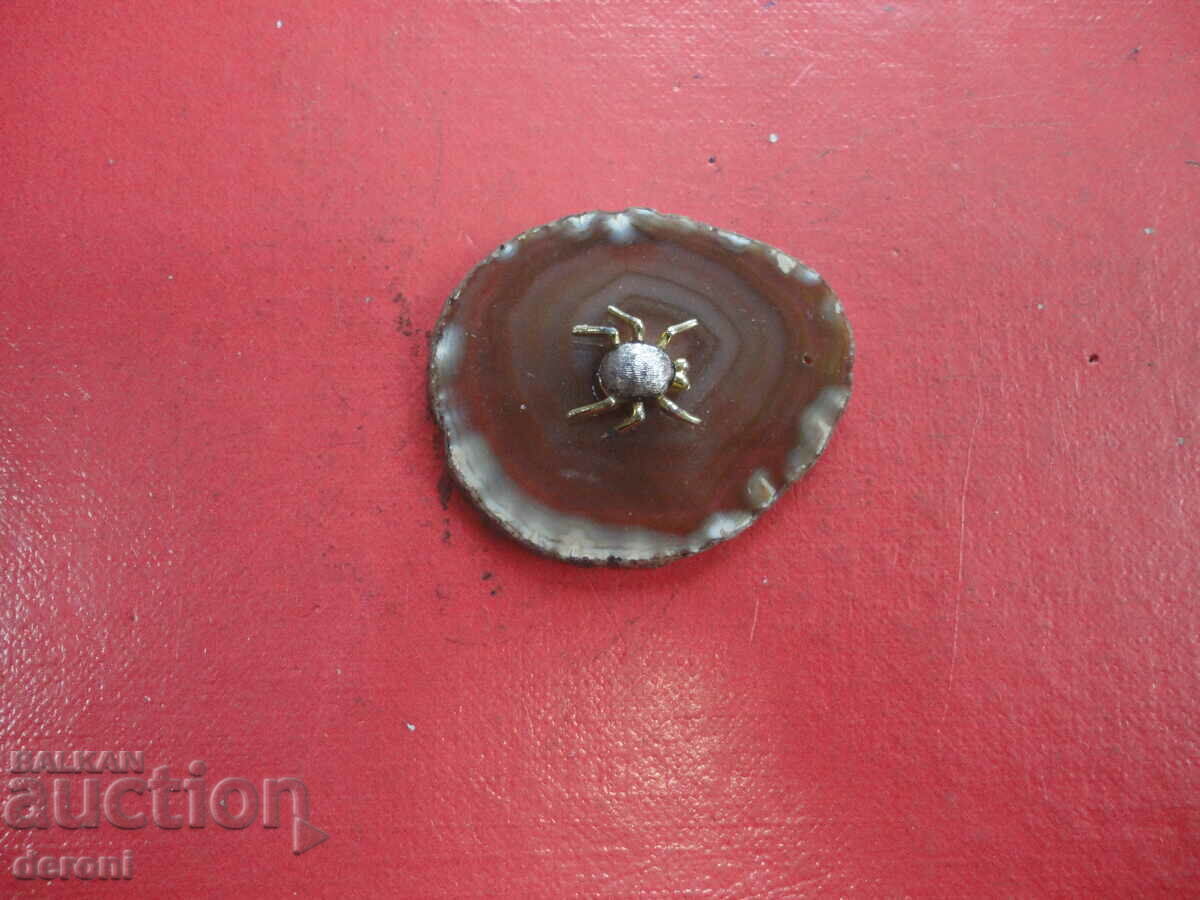 Polished mineral agate chalcedony with spider - 6 Polished mineral agate chalcedony with spider - 6
