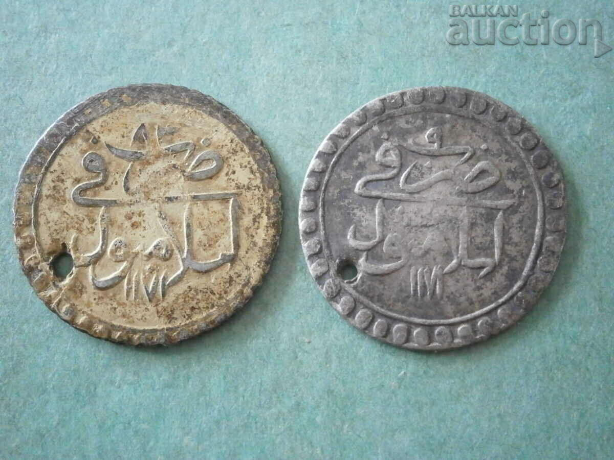 Turkey Ottoman Empire 10 coins AN 1171/83/9 (1757) RRRR!