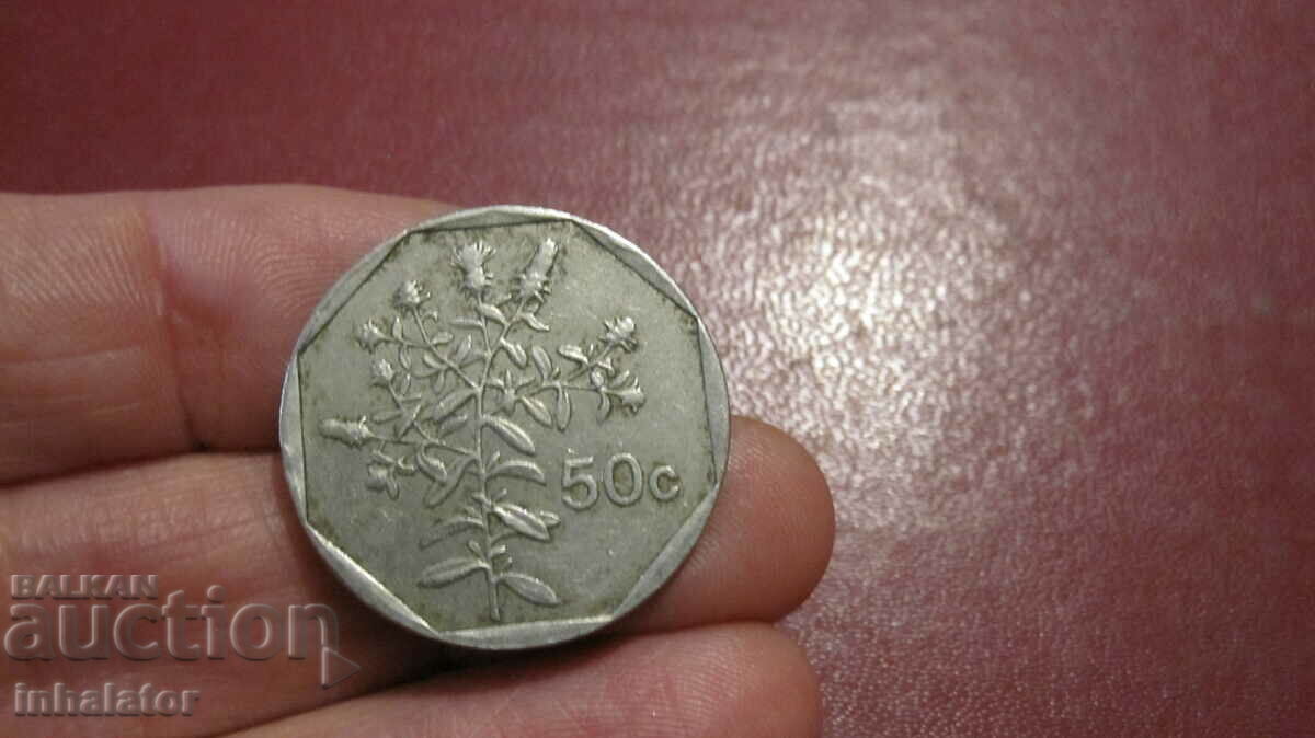 Malta 50 de cenți 1992