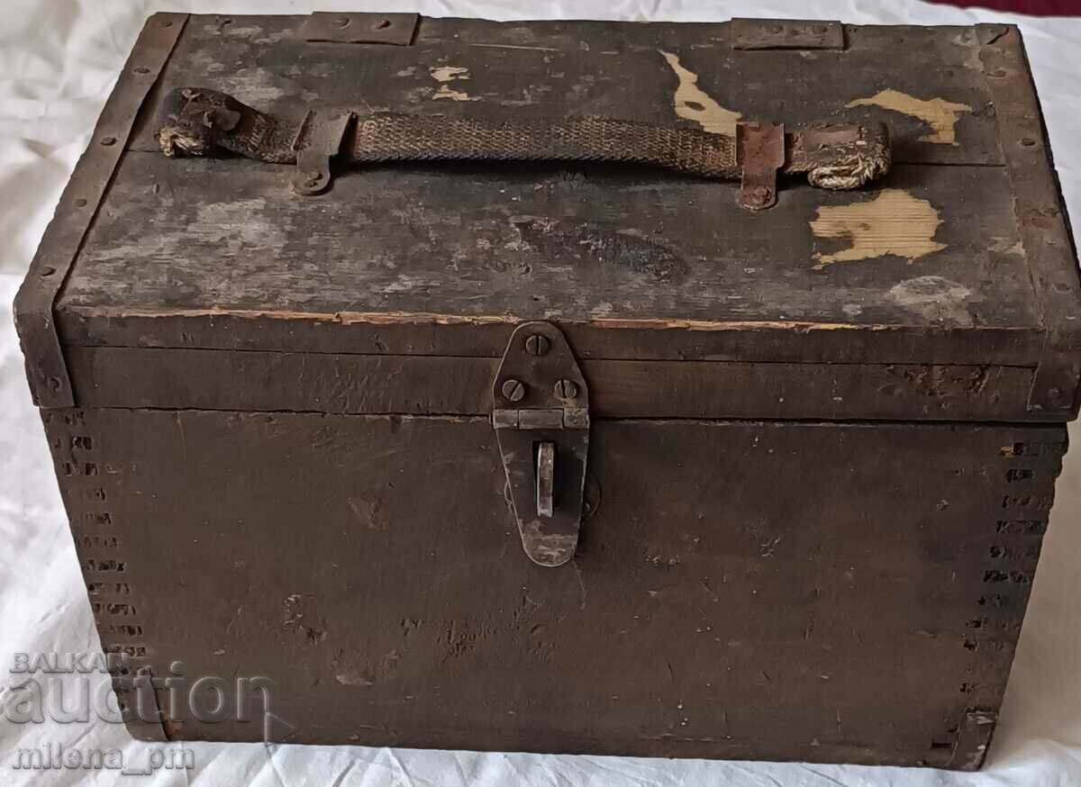 Old wooden military box