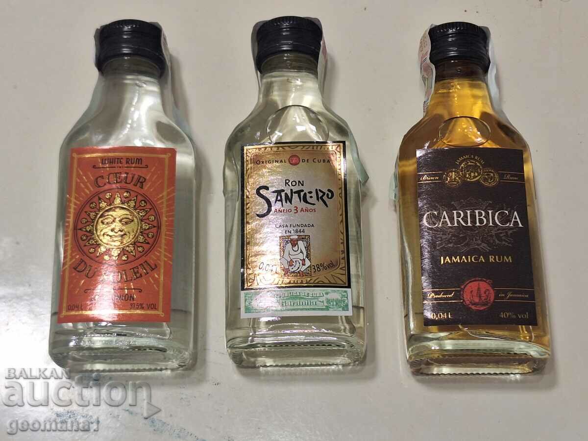 Small collectible bottles of rum