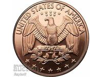 1 ουγκιά US Quarter 999 Fine Copper Round