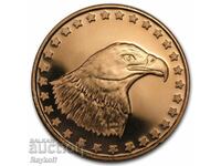 Copper 1 oz coin - Eagle's head