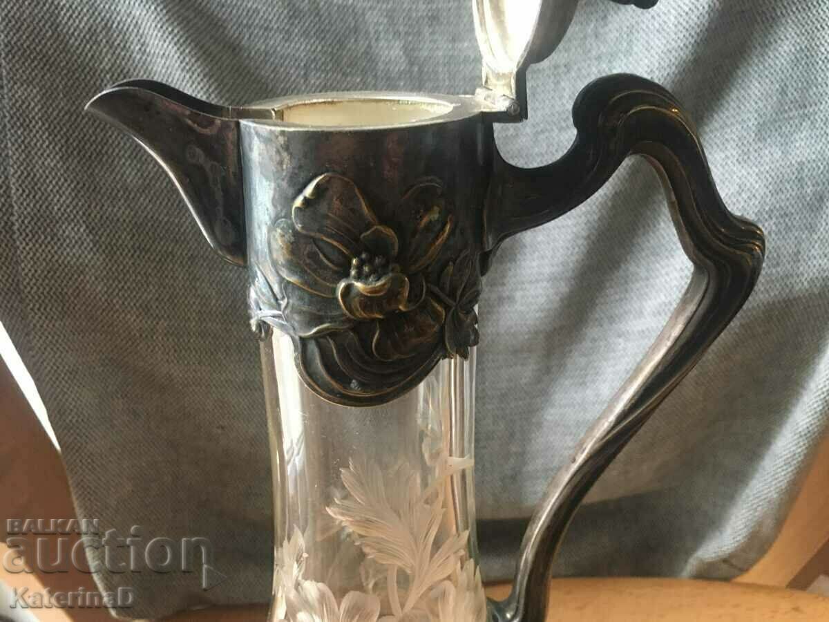 Urcior de sticlă mare Art Nou WMF? - 5