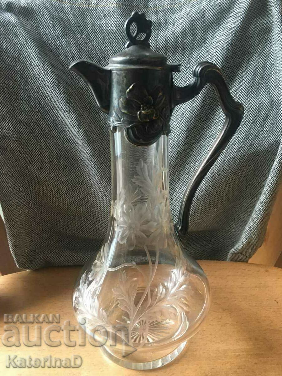 Urcior de sticlă mare Art Nou WMF?
