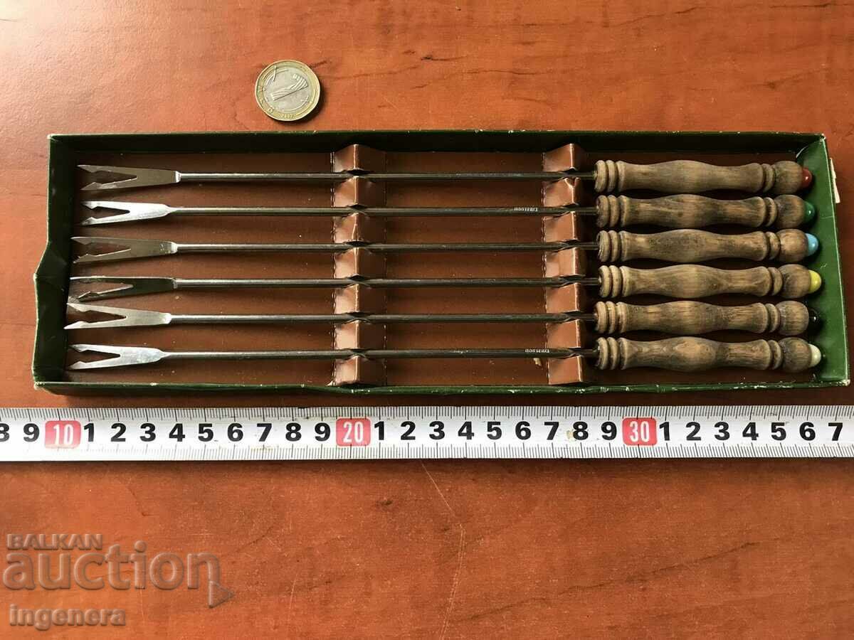 SHEEP FORK METAL WOOD NEW STAINLESS-6 PCS. - 6 SHEEP FORK METAL WOOD NEW STAINLESS-6 PCS. - 6