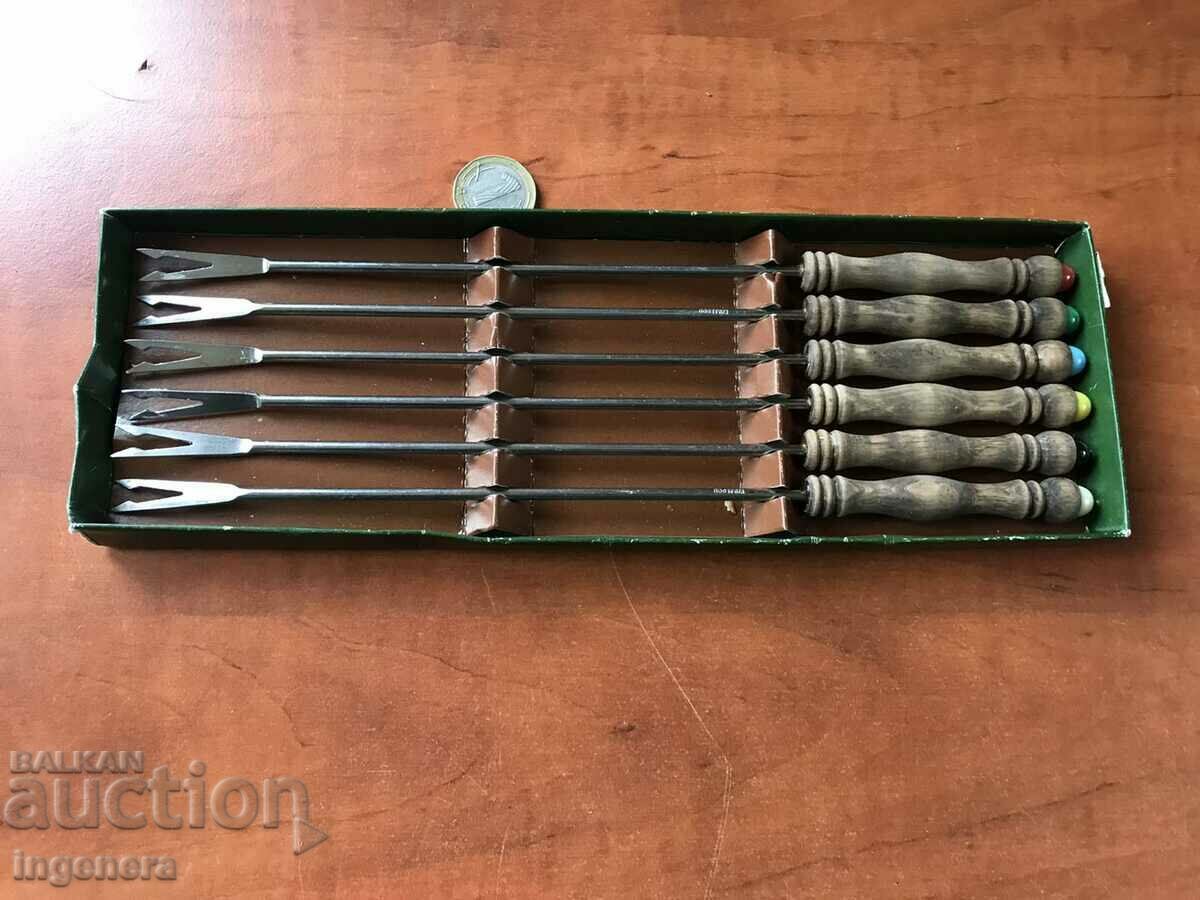 SHEEP FORK METAL WOOD NEW STAINLESS-6 PCS.