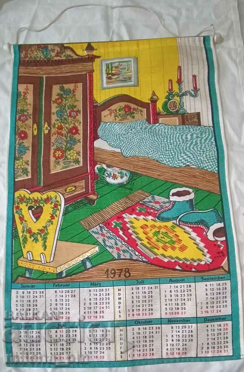 Calendar din stofă 1978