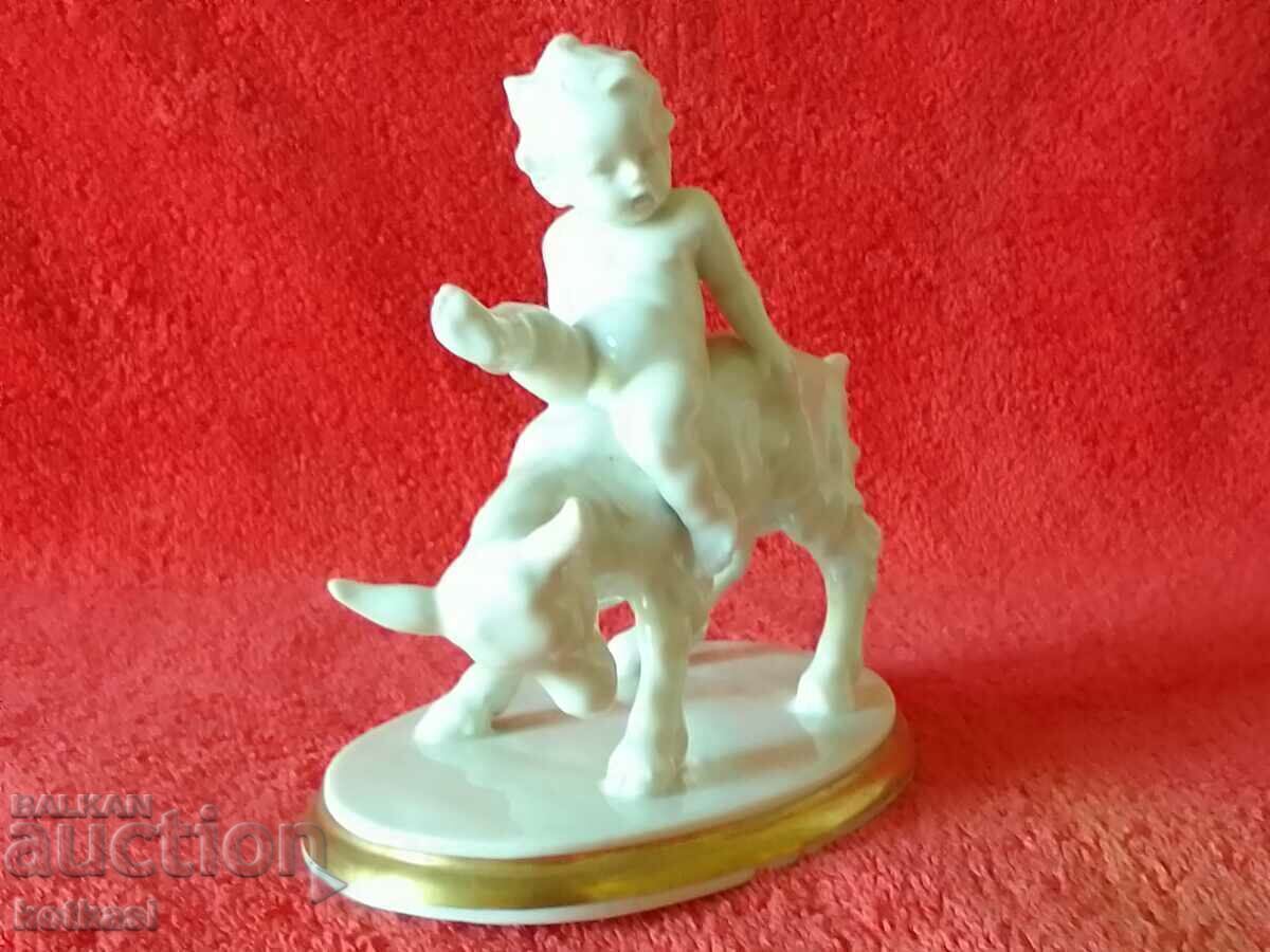 Old porcelain figure child boy goat METZLER & ORTLOFF with price 235.50 BGN | € 120.41 Old porcelain figure child boy goat METZLER & ORTLOFF with price 235.50 BGN | € 120.41