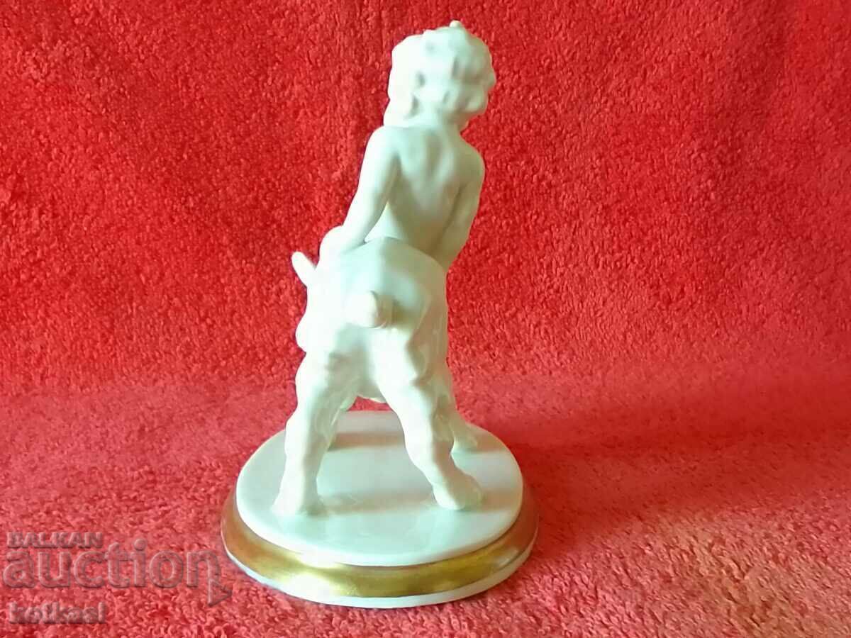 Old porcelain figure child boy goat METZLER & ORTLOFF - 5 Old porcelain figure child boy goat METZLER & ORTLOFF - 5