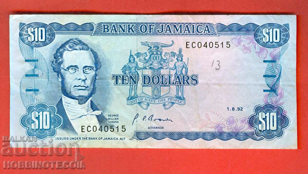 JAMAICA JAMAICA $10 issue issue 1992