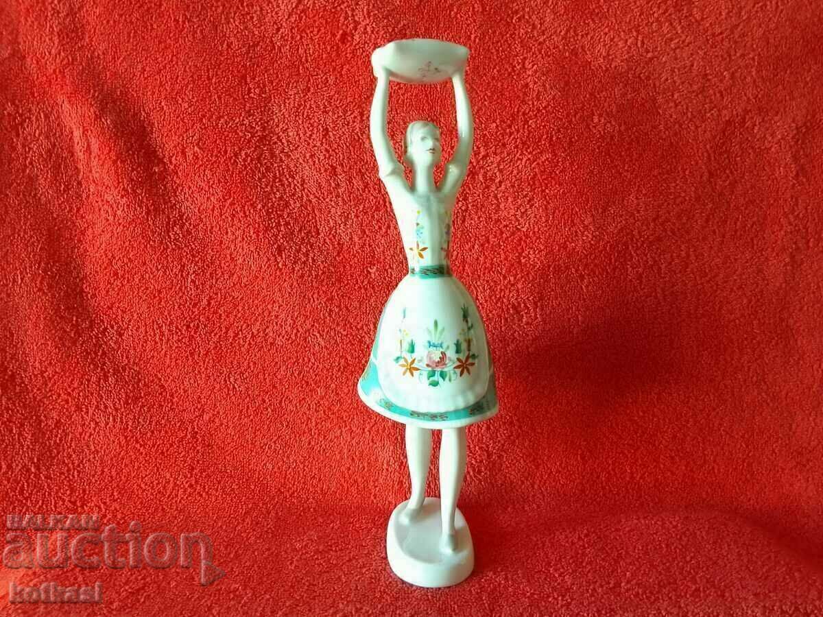 Old Porcelain Figure Woman Dance Pillow Hungary Marks Old Porcelain Figure Woman Dance Pillow Hungary Marks