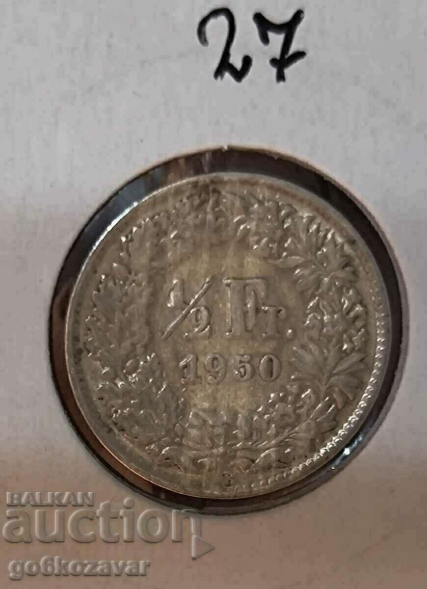 Switzerland 1/2 franc 1950 Silver !