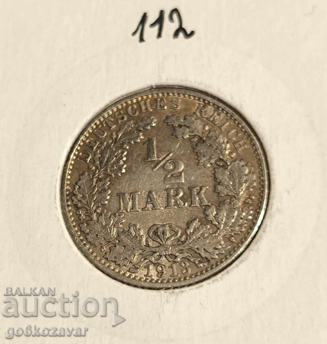 Germany 1/2 mark 1913 Silver!
