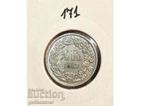 Elveția 1/2 franc 1957 Argint !