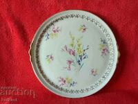 Old porcelain Platter Tray gilt flowers LIMOGES FRANCE