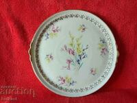 Old porcelain Platter Tray gilt flowers LIMOGES FRANCE