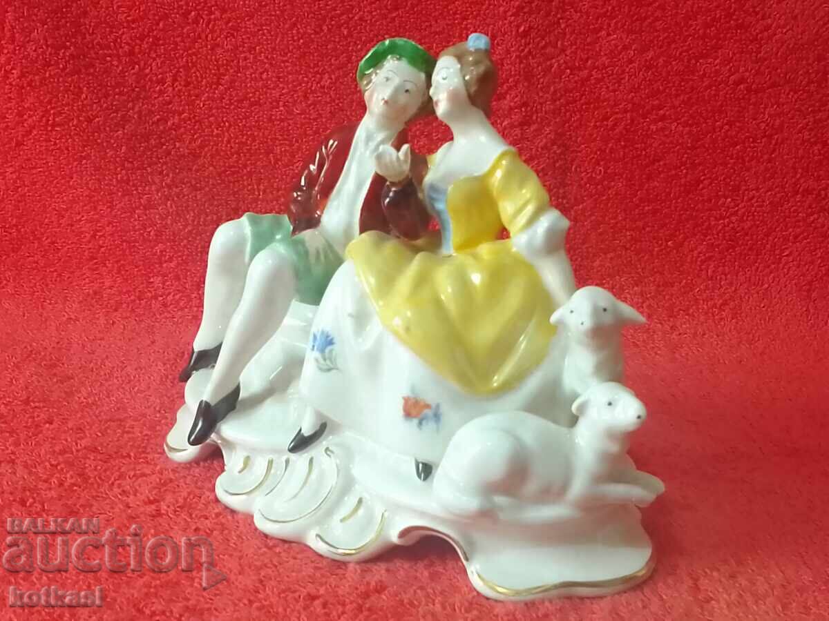 Old porcelain figure Man and Woman lambs Gallant TETTAU with price 245.50 BGN | € 125.52 Old porcelain figure Man and Woman lambs Gallant TETTAU with price 245.50 BGN | € 125.52
